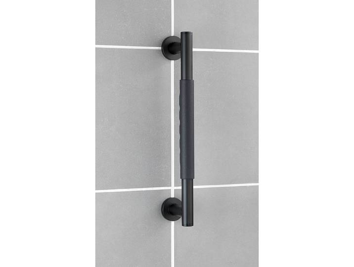 Wandhaltegriff Secura II Griff-Fläche: Silikon Griff: Edelstahl rostfrei Schwarz 41cm