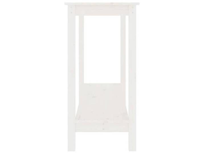 Table console en bois - - Blanc - Bois de pin massif - 110x40x80 cm - Cadre stable - Plateau robuste