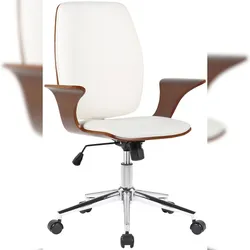CLP Bürostuhl Burbank walnuss/weiß/Kunstleder