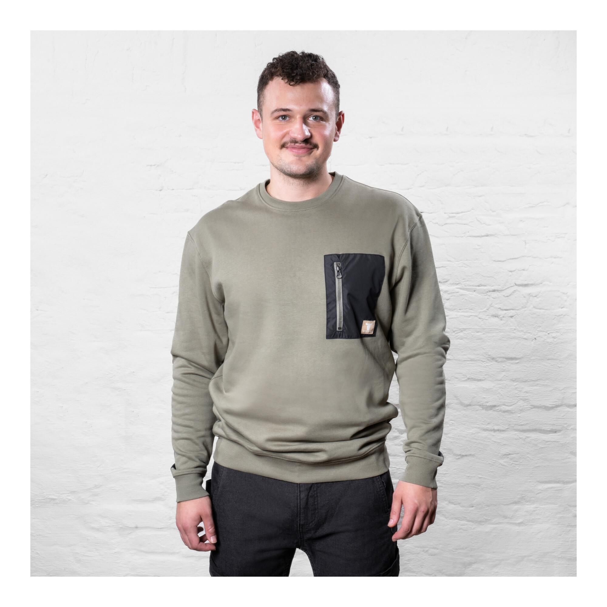 STIER Heavy Crew Sweater duty organic cotton M olive (906991)