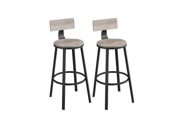 Hansiro Barstuhl 2Er-Set, Schwarz, Holzwerkstoff, 54x99x54 cm, Esszimmer, Barmöbel, Barhocker