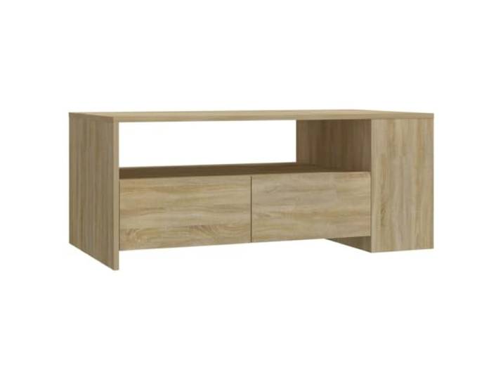 Favemtsl Couchtisch Sonoma-Eiche 102x55x42 cm Holzwerkstoff Wohnzimmer Modernes Design mit integrierter Ablage und Schublade fuer ordentliche Aufbewahrung im Wohnzimmer oder Gästezimmer.
