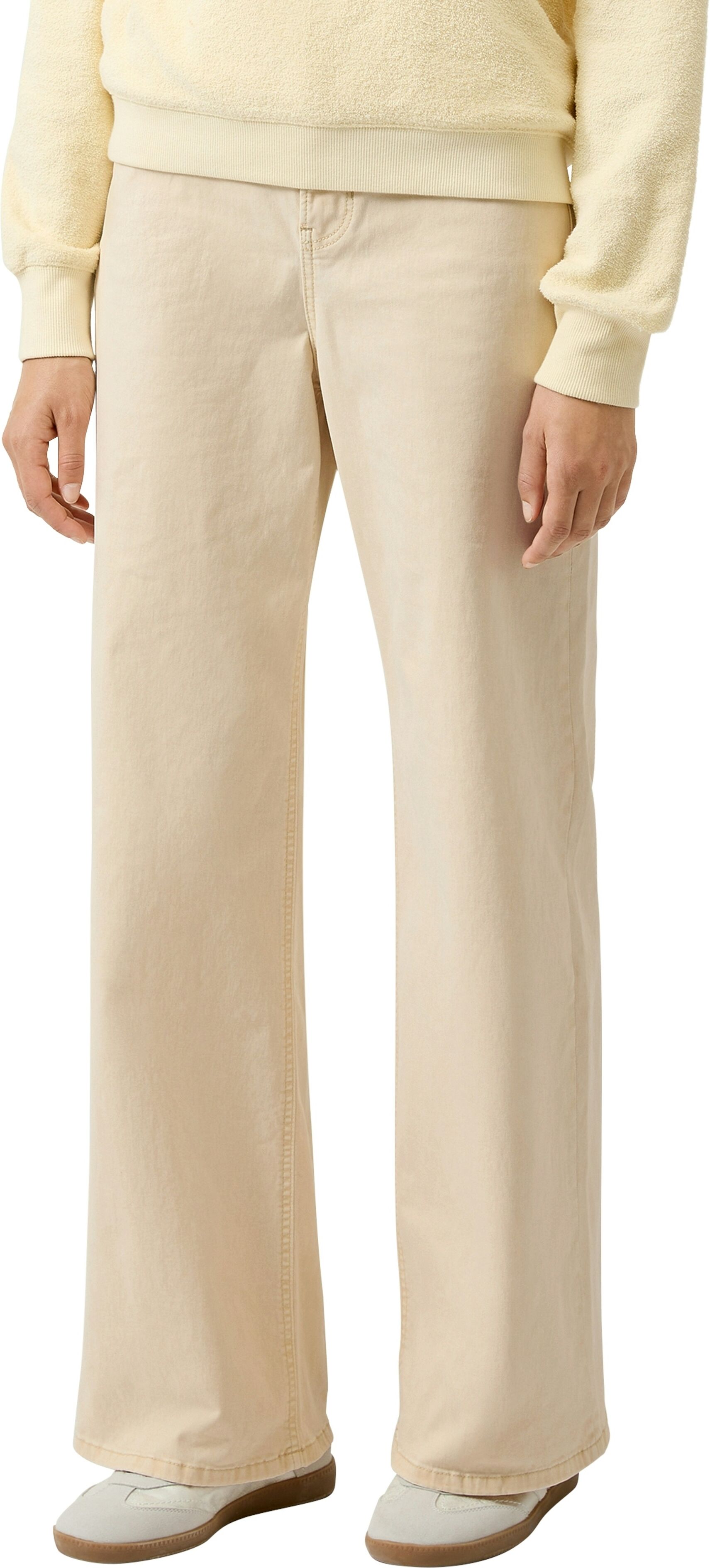 Schlagjeans S.OLIVER, Damen, Gr. 36, Länge 32, beige, Denim/Jeans, Obermaterial: 98% Baumwolle, 2% Elasthan, unifarben, ausgestellt lang, Jeans Schlagjeans, mit Schlag und Stretch beige 36, Länge 32