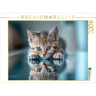 CALVENDO Puzzle Katzenbaby - Spiegelbild des Glücks | 2000 Teile Lege-Größe 90x67cm Foto-Puzzle für glückliche Stunden, von , Calvendo Puzzle