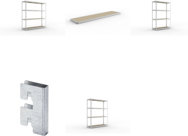Set META-Regalbau GmbH & Weitspannregal SPEED RACK2500x600x2470 mm verz. +...
