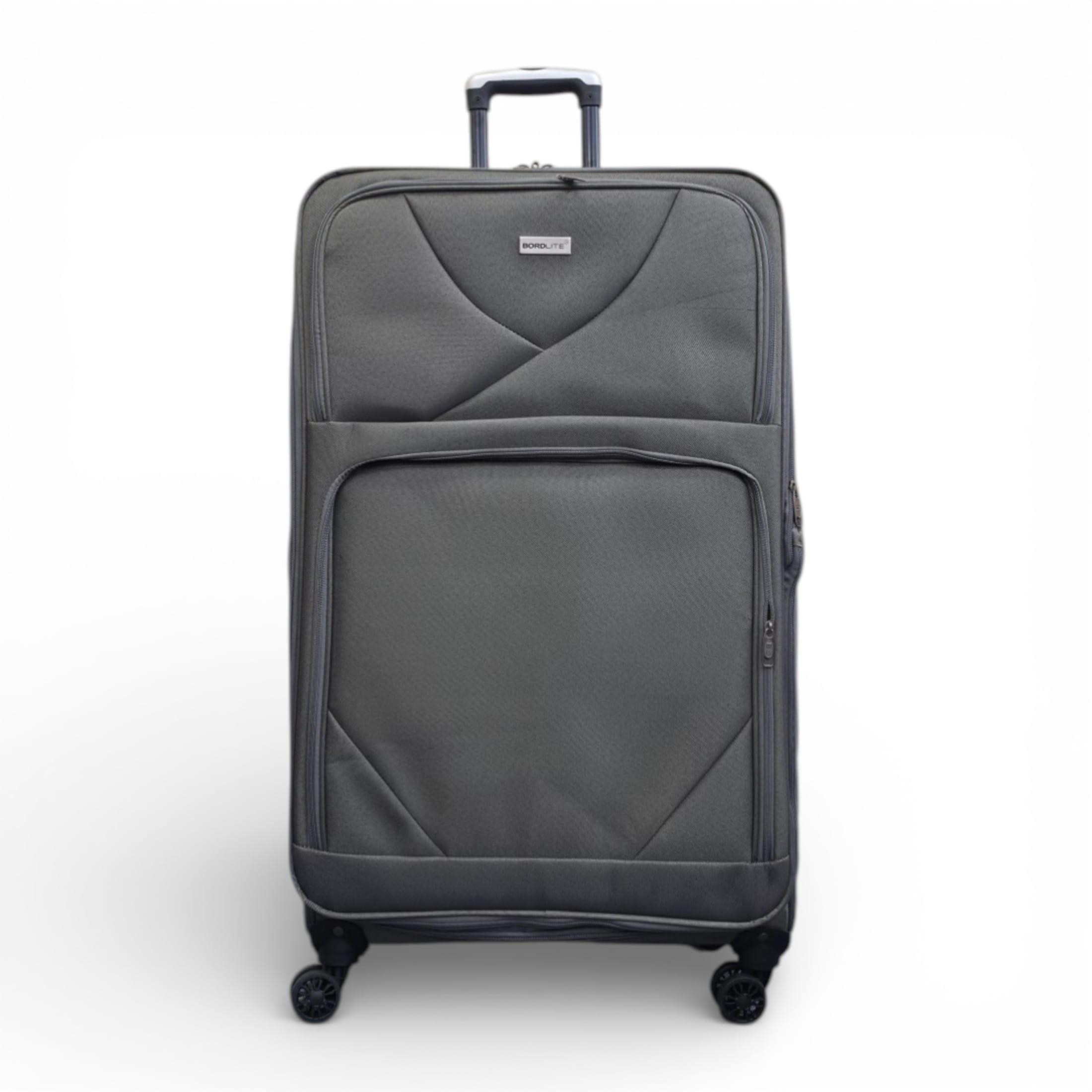 Softshell, leichter grauer Nylon-Reisekoffer mit vier Rädern, Holiday Extra Large Koffer