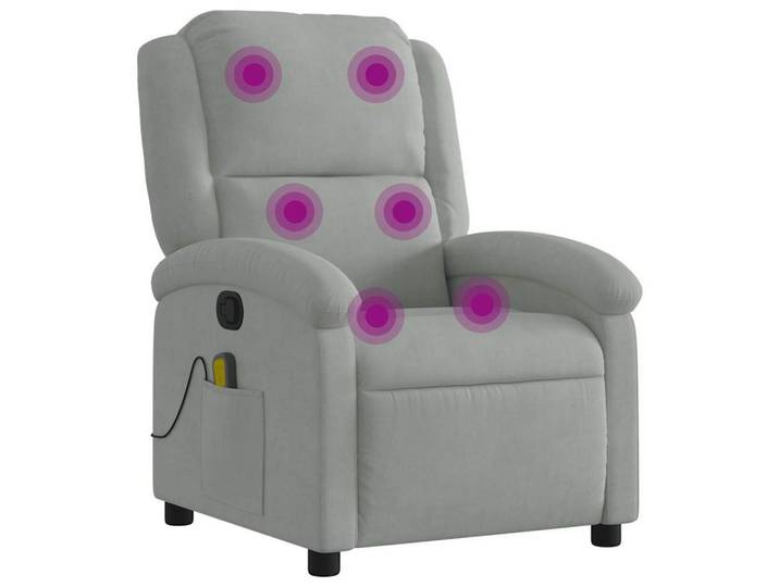 vidaXL Sessel Massage-Relaxsessel, hellgrauer Samt (1-St)