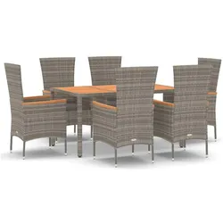 vidaXL, Gartentisch + Balkontisch, Berlunos (6x Stuhl + Tisch) (150 x 90 x 75 cm)