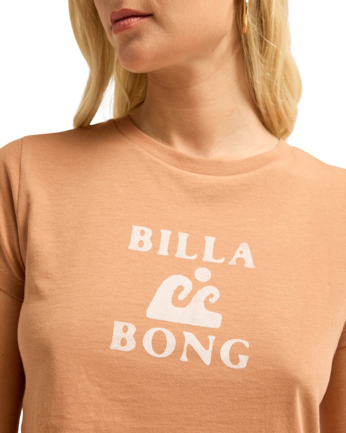 T-Shirt BILLABONG "Surfing In Town Crop", Damen, Gr. L, beige (sugar almond), Obermaterial: 70% Baumwolle, 30% Baumwolle., Shirts T-Shirt sugar almond L