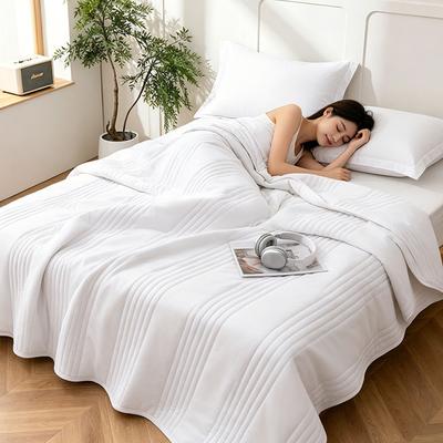 Shop Station Lightweight Quilted Summer Blanket Double Sided Soft Breathable Comforter & Cooling Bedspread white 39.37 59.06 In