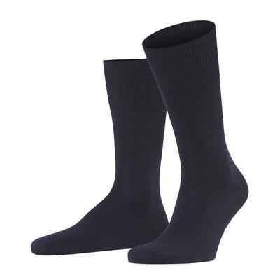 Socken FALKE "Airport", Herren, Gr. 49-50, blau (schwarz navy), Baumwolle, Elasthan, Polyamid, Schurwolle, unifarben, normal, Socken Socken, klimaregulierend durch Schurwolle, atmungsaktiv, geruchshemmend