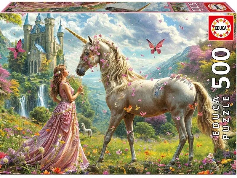 Puzzle 500 pcs Fée, licorne et papillons - Educa