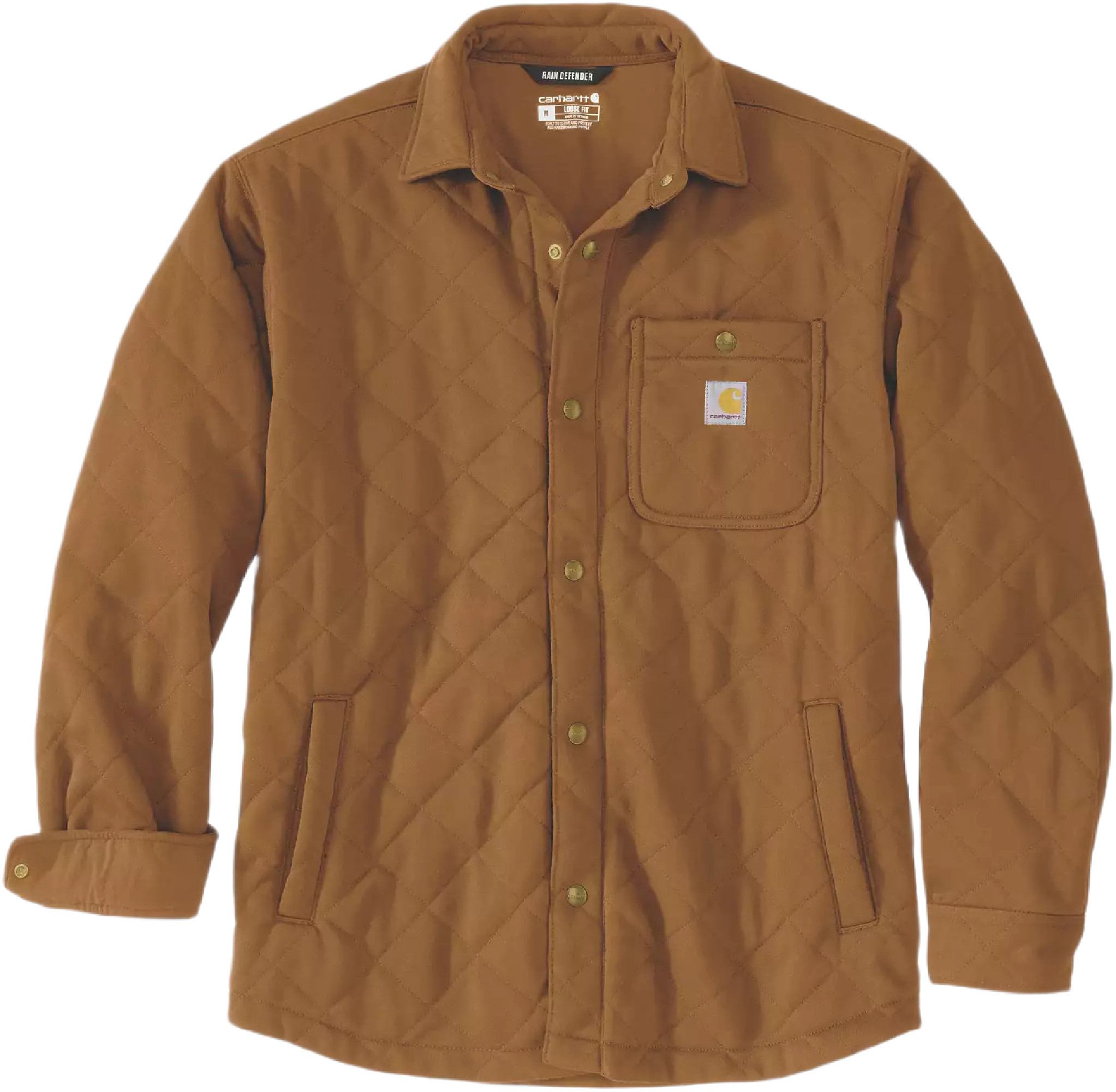 Carhartt Quilted Snap Front Shirt Textil Jacke 107270-BRNSREG