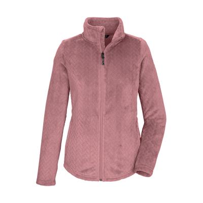 Fleecejacke KILLTEC "KW 301 WMN FLC JCKT", Damen, Gr. 46, rosa, Obermaterial: 100% Polyester, Jacken Fleecejacke, Fleecejacke mit Zopfmuster, Kinnschutz, verschließbare Taschen