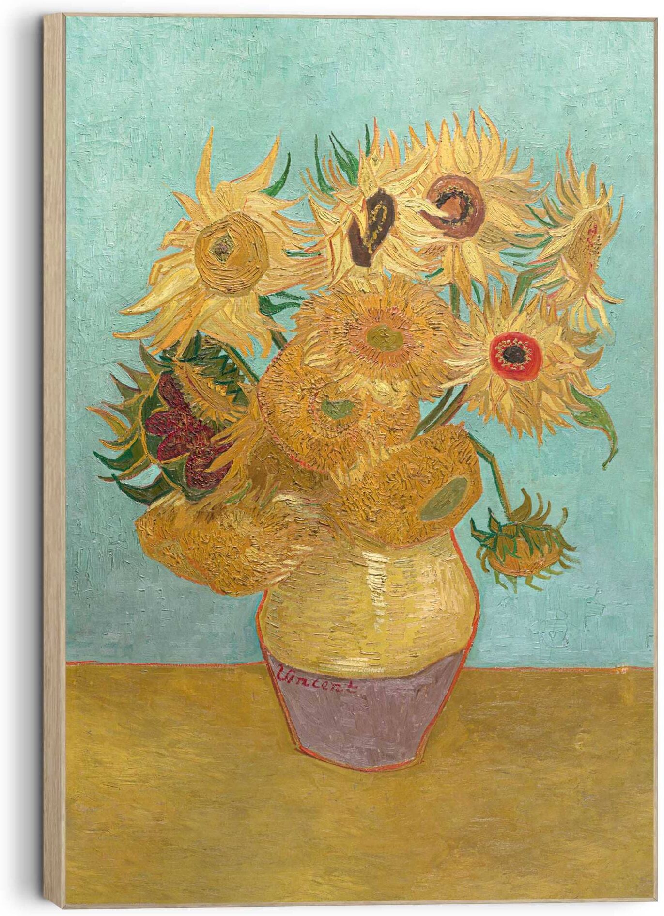 Reinders! Wandbild REINDERS "Van Gogh - Sonnenblumen", gelb (farbe bild(er): gelb), B:90cm H:60cm T:3cm, Bilder, Wandbild, Wohnzimmer - Alte Meister - Gelb - MDF - Kunst - 90x60 cm farbe bild(er): gelb B/H/T: 90cm x 60cm x 3cm