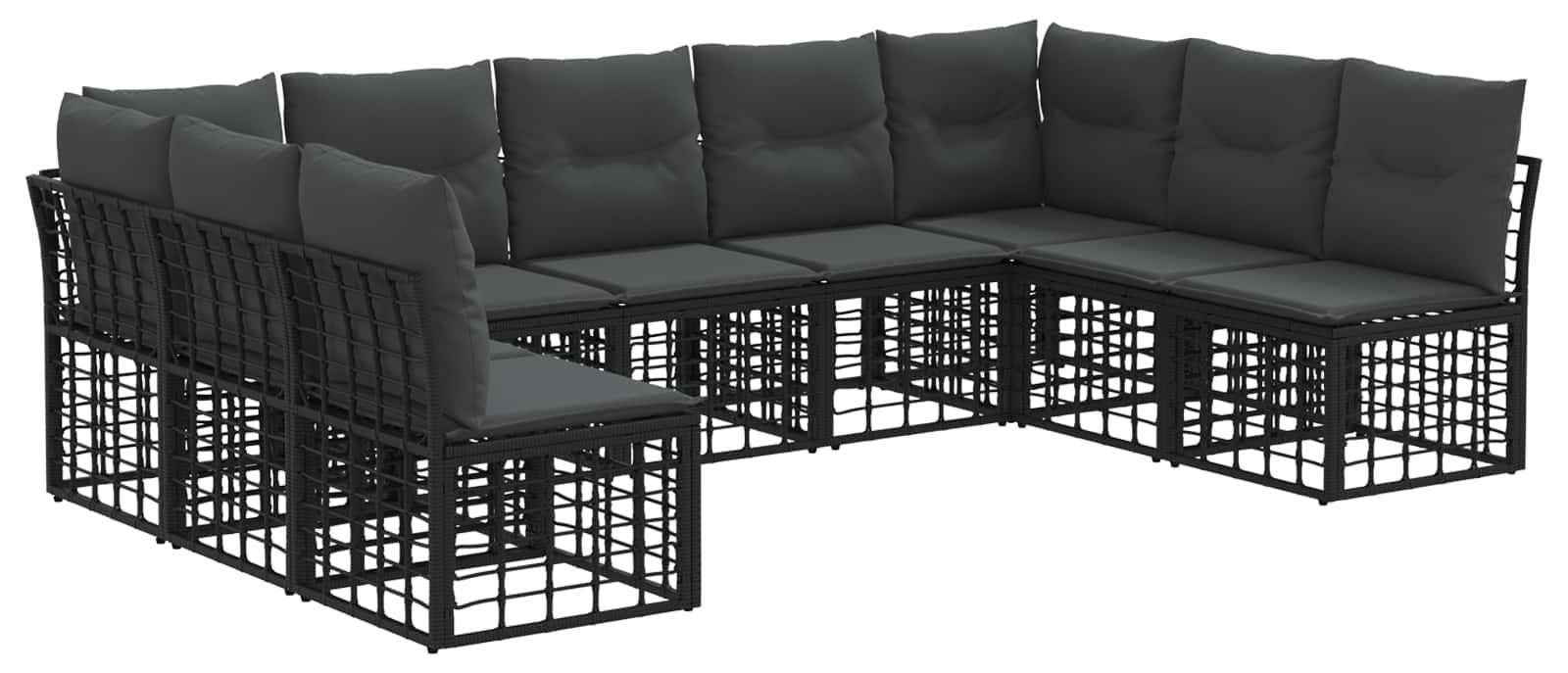 Outdoor-Sofagarnitur Schwarz Polyester