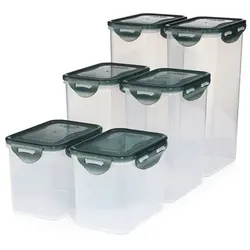 LocknLock 6 Frischhaltedosen 2x1L, 2x1,8L und 2x2,4L Gesamtvolumen 10,4L