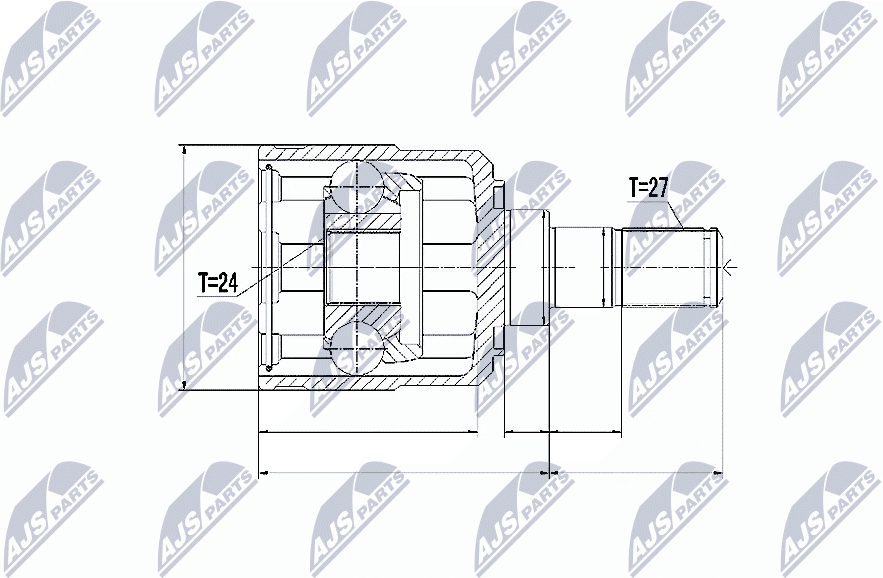 Nty Gelenksatz, Antriebswelle Npw-Ka-328 Getriebeseitig Für Hyundai