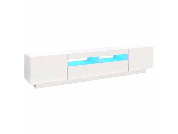 703966& Table de Télévision/multimédia - Meuble TV - avec lumières LED Blanc 200x35x40 cm