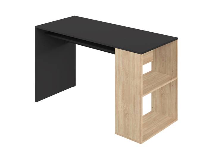 Schreibtisch Yale, Temahome, schwarz/eichefarbig, Holzwerkstoff