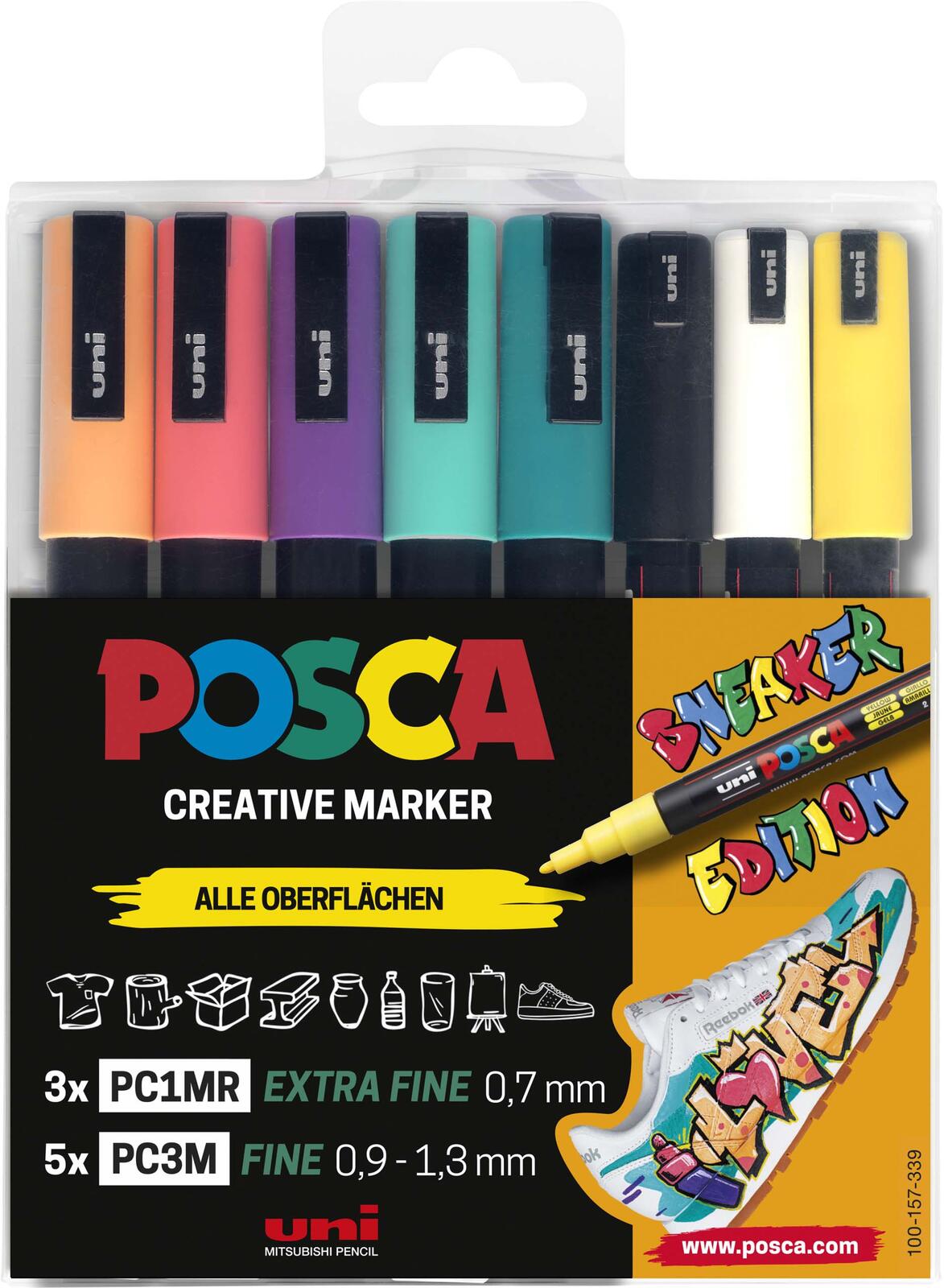 uni-ball UNI POSCA Sneaker Acrylstift 0.9 - 1.3 mm Mehrfarbig 186827