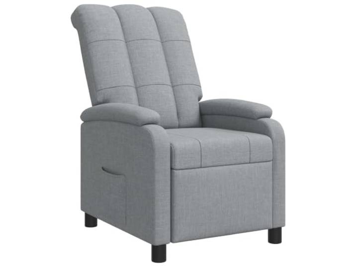 NLQMSU Sessel, neigbar, hellgrau, aus Stoff, mit verstellbarem Winkel Moderner Look, klare Linien, minimalistischer Stil, Wohnzimmer oder Büro, Metallrahmen, technisches Holz