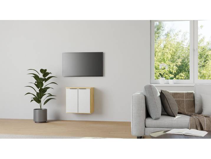 Badezimmer-Hängeschrank Buche Klarlack