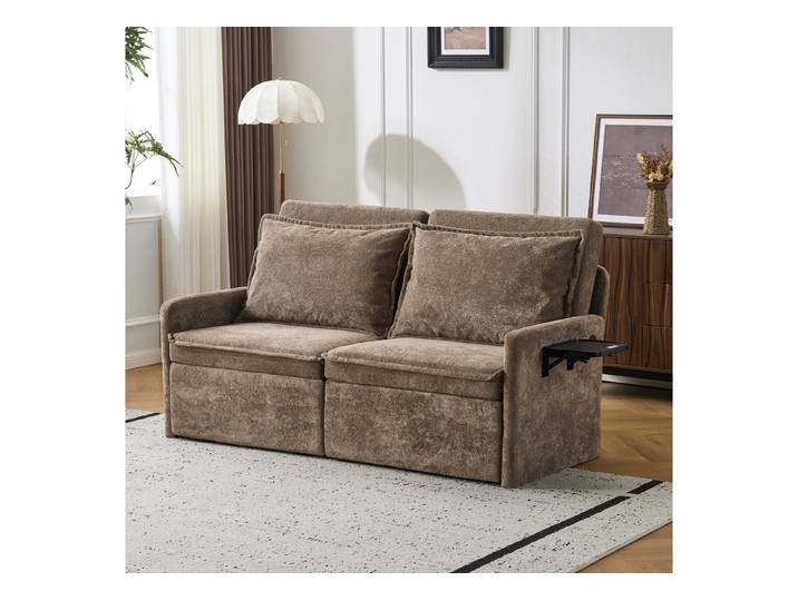 Orvane Schlafsofa 2 Sitzer Sofa mit verstellbarer Rückenlehne, Chenille teilbar Design