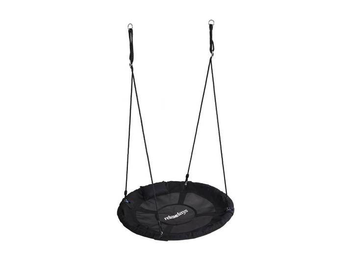 Relaxdays Nestschaukel Schwarz 100 cm, Kunststoff, Metall, 100x100 cm, Freizeit & Co, Outdoor-Spielzeug