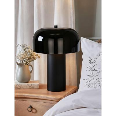 OTTO HOME Tischleuchte "Jorre - Pilzlampe", schwarz, 1, Ø 25cm H: 32,5cm, 1 Stk., Leuchten, zweifarbig - matt & glänzend, Pilzleuchte, Tischlampe, Pilzform, E14, Tischleuchte