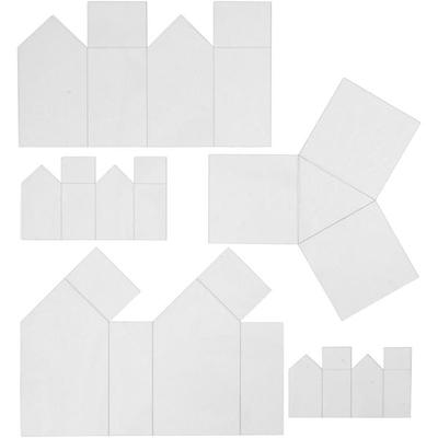 Creativ Company Formmatten, Häuser und Dreiecke, H 6-14,5 cm, Transparent, 5 Stk