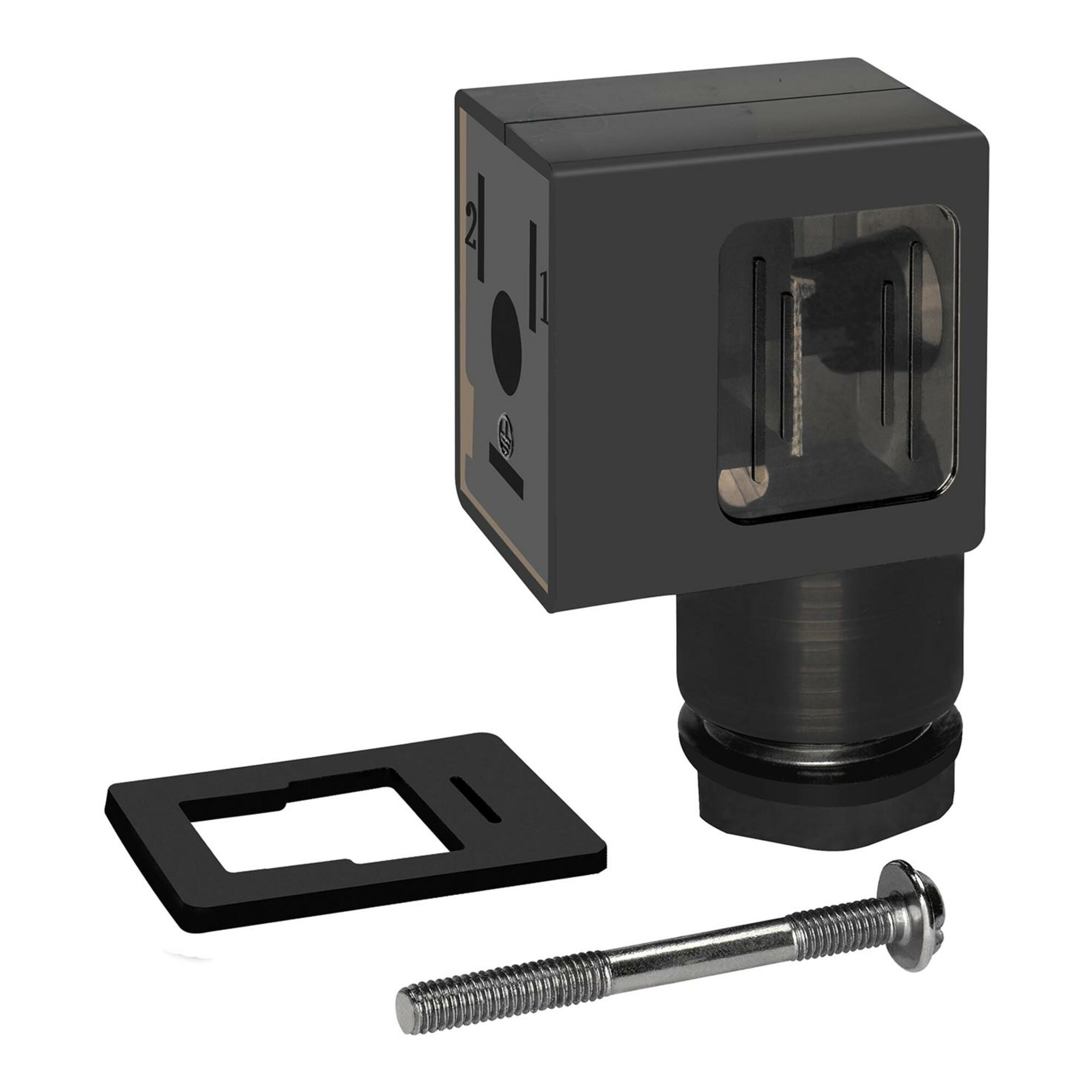 Riegler Gerätestecker mit LED, Varistor 24 V, 22 mm, Bauform B (1920.9PLV42)