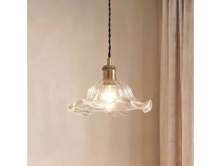 Glas Hängelampe Ludowika Lindby, dimmbar, klar / transparent, für Wohn- / Esszimmer, Glas, Antik, Pendelleuchte