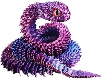 Perfect Picks Market Realistic Snake Movable Fidget Toy Stress Relief & Desk Ornament purple