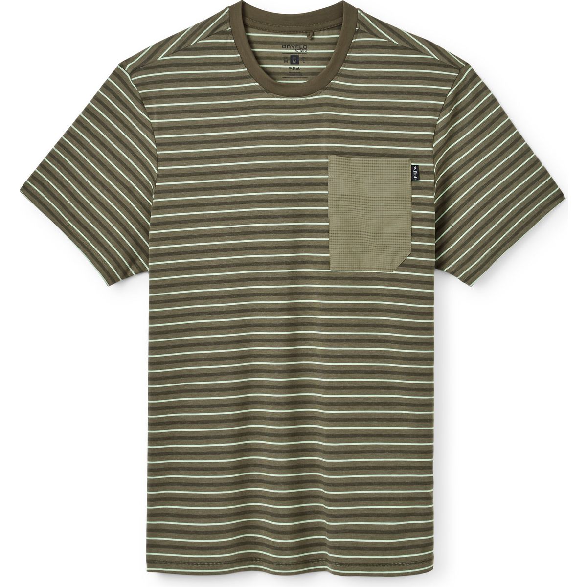 Rab Rivelin Stripe Pocket Tee light khaki stripe (LKH) XL QCC-35-LKH-XLG