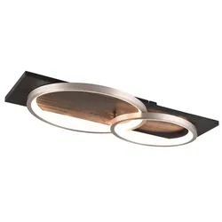 Reality Leuchten LED-Deckenleuchte Barca Metall Schwarz 75 cm