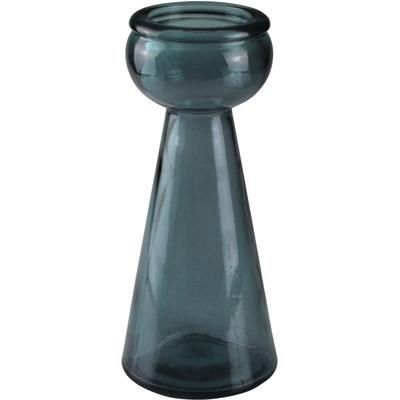 Kerzenständer AM DESIGN "Kerzenhalter aus recyceltem Glas", blau (rauchfarben, grau blau), H:30cm Ø:13cm, Glas, Kerzenhalter, im außergewöhnlichen Design