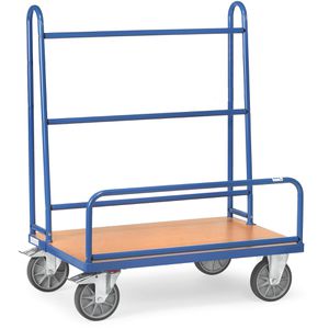 Fetra Plattenwagen 4411, Gummireifen, feste Rohrbügel, 1070 x 335mm, Tragkraft 600kg