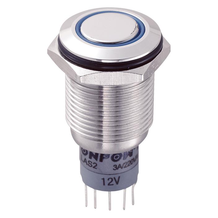 Tru Components 701845 LAS2GQF-11ZE/B/12V/S/P Vandalismusgeschützter Druckschalte (701845)