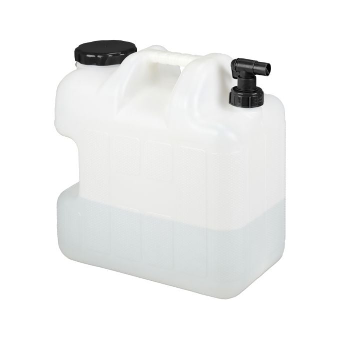 Relaxdays Jerrycan met kraan, 25 liter, wit/zwart