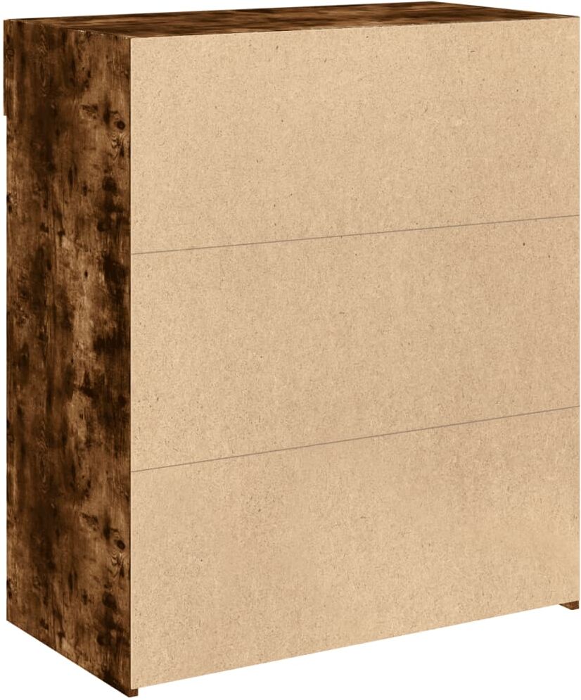vidaXL Buffet chêne fumé 80x42,5x93 cm bois d'ingénierie