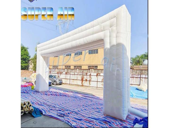 Arche gonflable commerciale, arche blanche vierge pour impression de logo personnalisé, décoration d'événements, d'expositions et de mariages