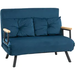 SCHLAFSOFA, Zweisitzer mit Bettfunktion, Schlafcouch mit Samtoptik, Rückenkissen