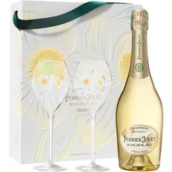 Champagner Perrier Jouët - Blanc de Blancs - Geschenkset 2 Gläser