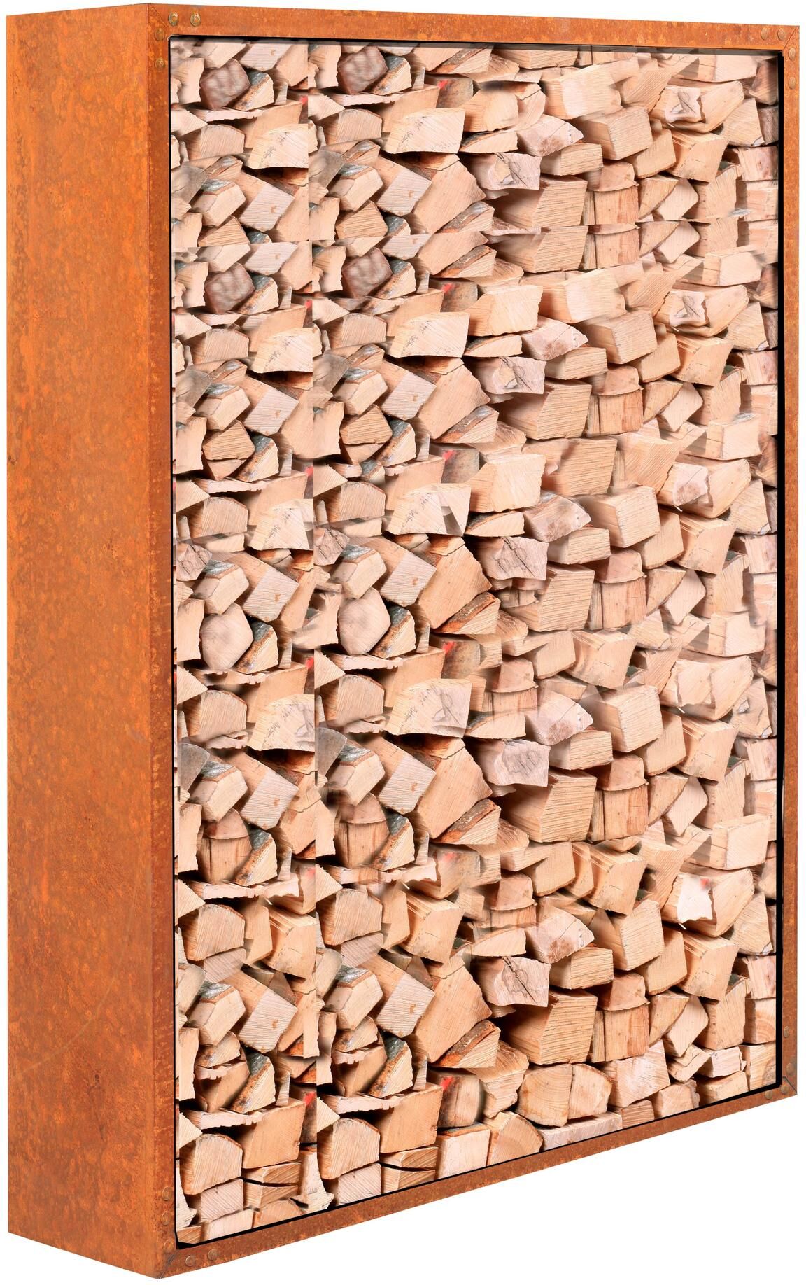 Kaminholzregal INNOVESTA "Kaminholzregal Corten", braun (bunt), Kaminholzlager, Kaminholzregal bunt Einheitsgröße