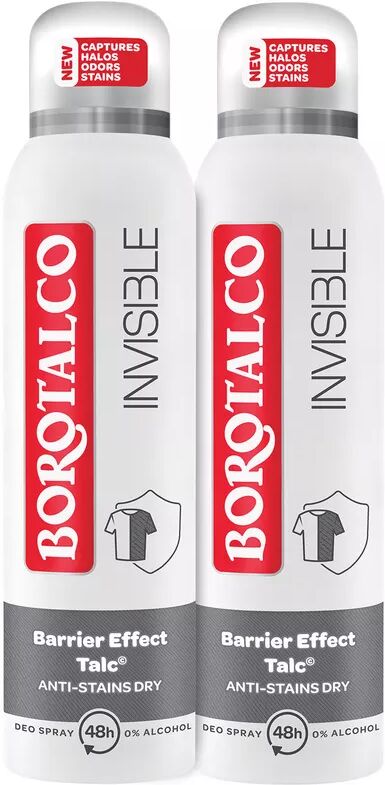 Borotalco - Deo Invisible Spray Duo, 2 x 150 ml