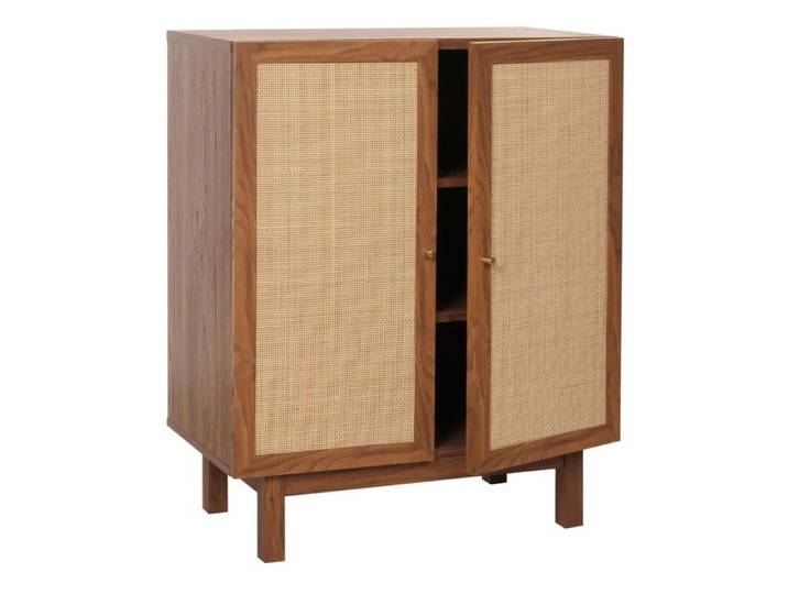 Highboard HWC-M51 Commode Armoire Sideboard compartiments de rangement bois massif Mango Kubu Rattan 98x79x42cm - asp