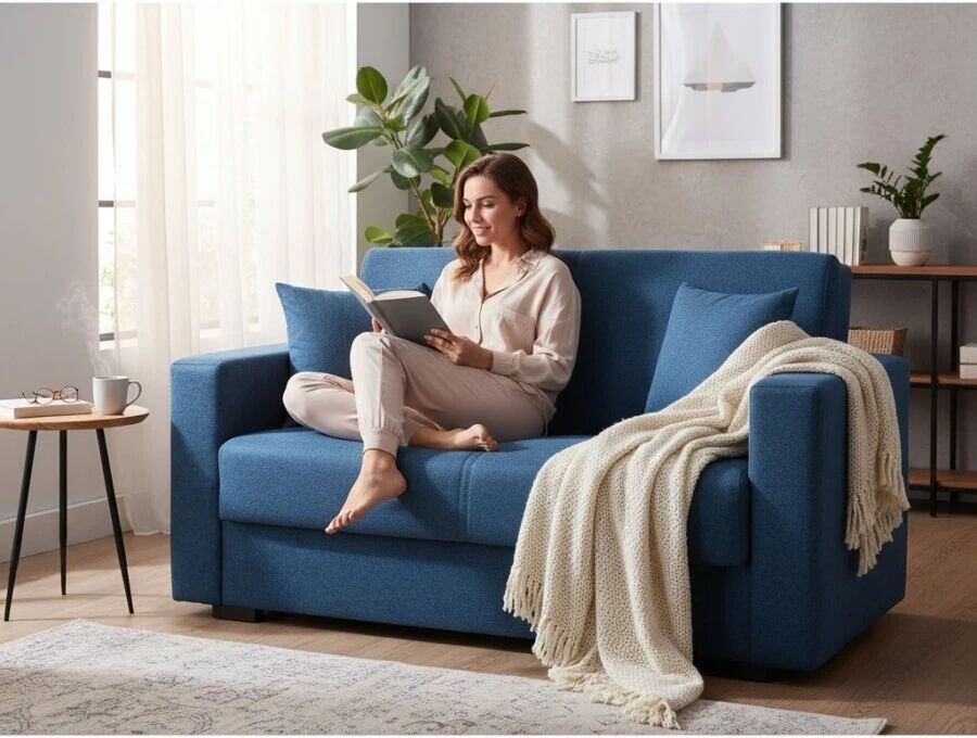 BellaHome DIVANO AFRODITE 2POSTI BLUE-GREY