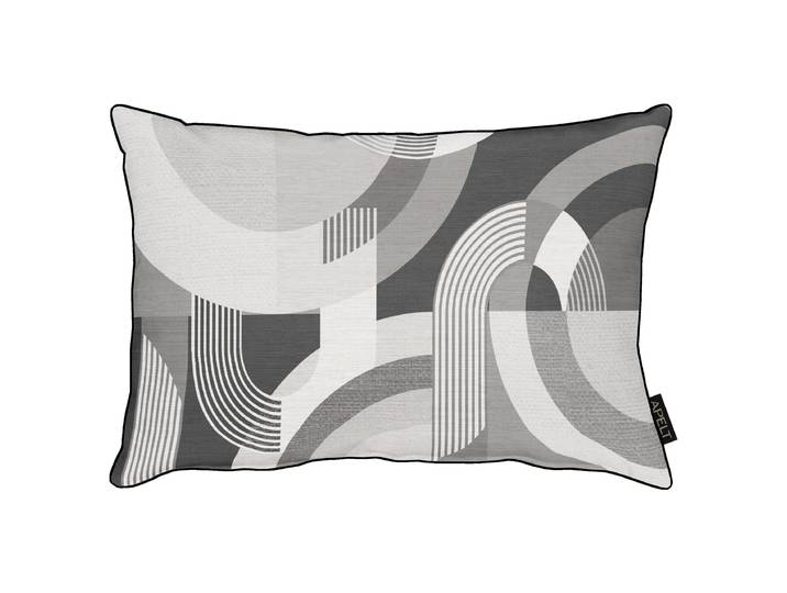 Coussin décoratif Arco - Rectangulaire Gris/Gris 35 x 50 x 10cm Polyester