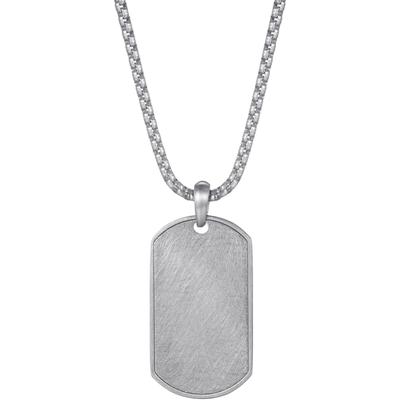 Kette mit Anhänger FIRETTI "Schmuck Geschenk Edelstahl Halsschmuck Halskette Dog Tag Ice", silber (edelstahlfarben), Halsketten, Herren, Edelstahl, L: 65